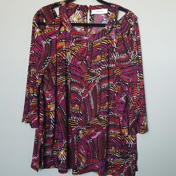 Jones Studio Office Feminine Bold cut out shoulder blouse 2X - Picture 1 of 8